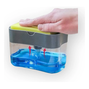Genérico - Pack X3 Dispensador De Lavalozas Manual + Esponja Cocina Plomo