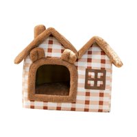 Magideal - Cómoda Cama Para Dormir Para Gatos, Perrera Anticálida, Cama Lavable Para Perros, Semicerrada, Cueva Para Gatitos, Tienda De Campaña, Cojín, Suministr Marrón