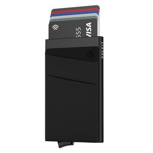 Tarjetero Vulkit Con Bloqueo Rfid, Metal Negro