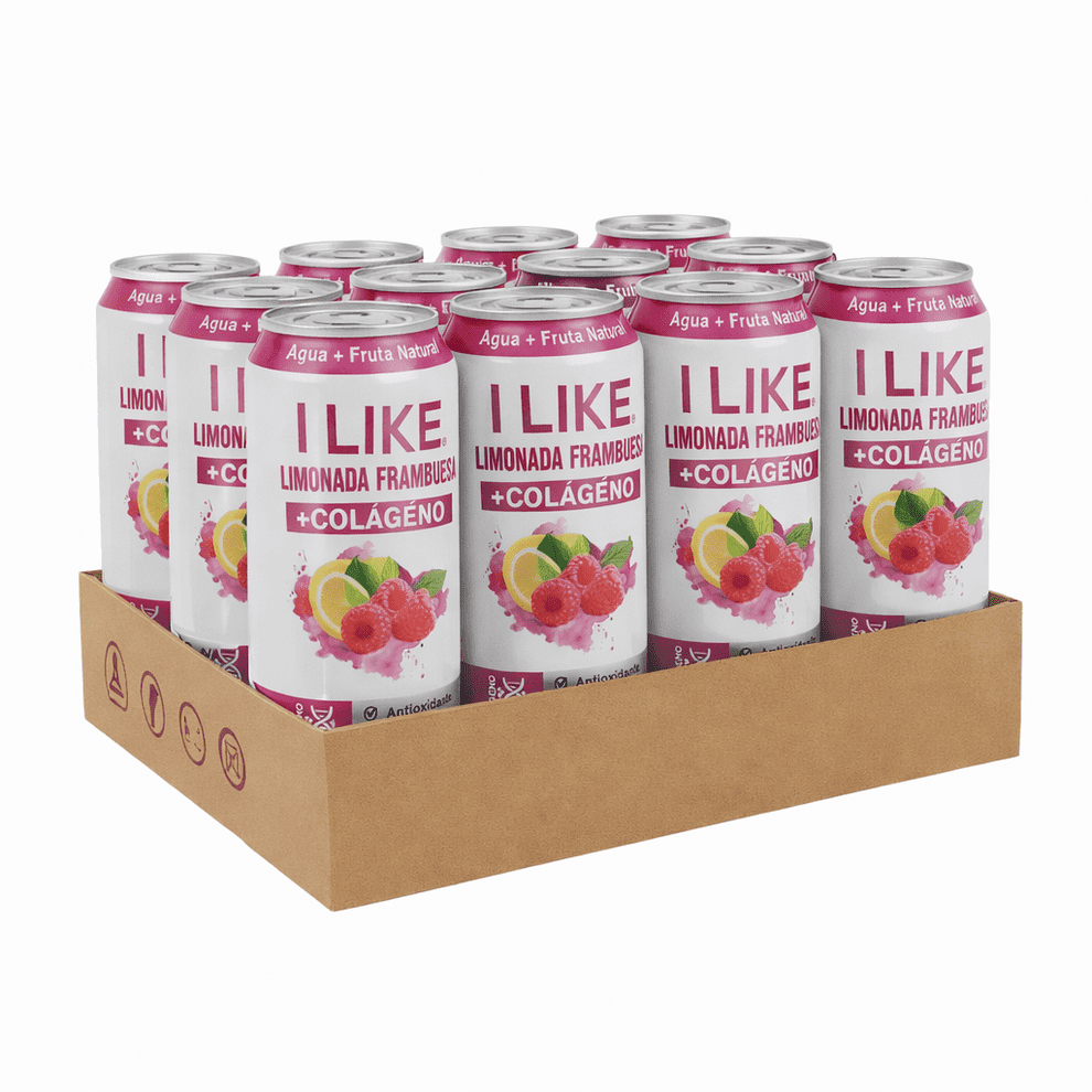 I Like - Pack X12 Jugo Natural + Colageno Limonada Frambuesa 473ml