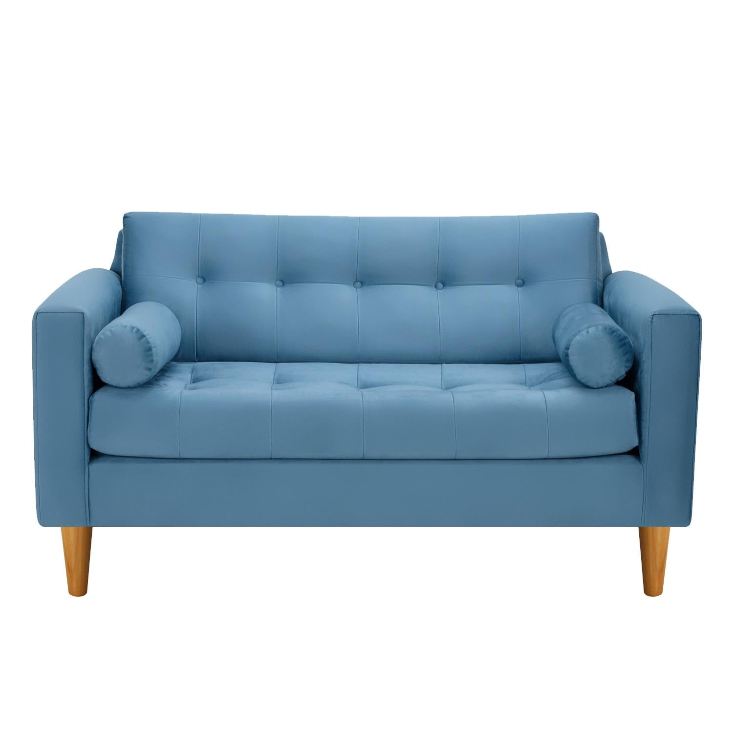 Bodevir - Sofa Retro 2c Felpa 04 Azul Petroleo