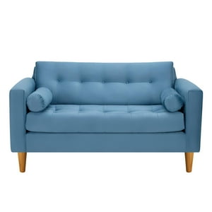 Bodevir - Sofa Retro 2C Felpa 04 Azul Petroleo