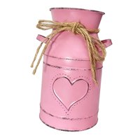 Ioensy - Jarrón De Hierro Compacto Estilo Rústico, Ideal Para Jardín, Bodas O Sala De Estar (Rosa).