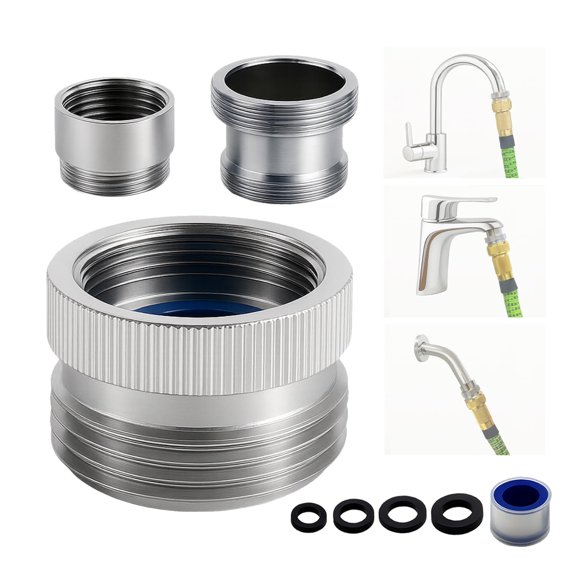 Adaptador de Grifo ROOGSIH Kit de Conector de Manguera de Latón Cromado