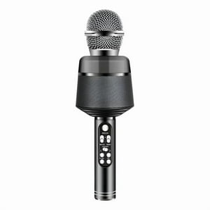 Genérica - Micrófono Inalámbrico Bluetooth Karaoke Led, Negro