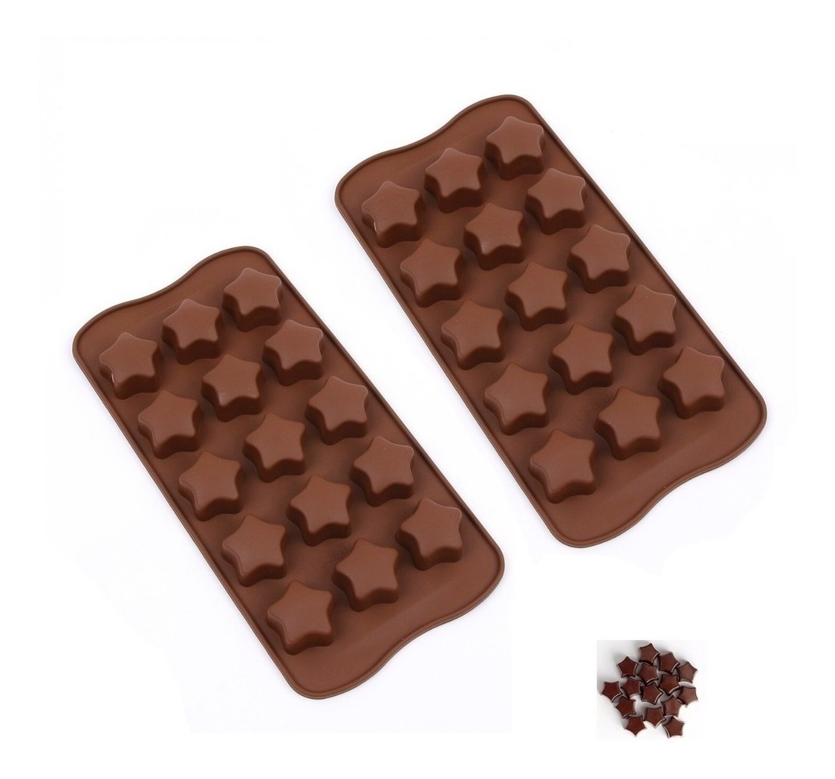 Genérico - Pack 2 Moldes De Chocolate Molde Chocolate Silicona Estrella