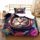 thumbnail image 1 of Funda nórdica de microfibra con estampado 3D de gato espacial y cierre de cremallera para niños, adolescentes y adultos. Juego de 2 piezas (gatito, individual)., 1 of 3
