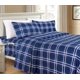 thumbnail image 2 of Sábanas Elegant Comfort Luxury Plaid Full Azul Marino, 2 of 9