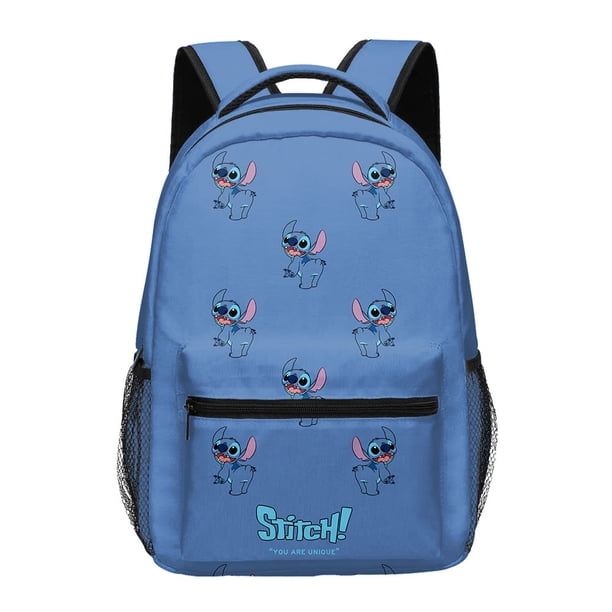 MINISO Disneys Stitch Kawaii Backpack Anime Cartoon Style Adorable College Bag with Fun Zipper Detail Perfect Womens Daily Use