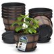 thumbnail image 1 of Macetas Lifemaster en forma de barril de whisky, 10 unidades, 25 cm, plástico, 1 of 7