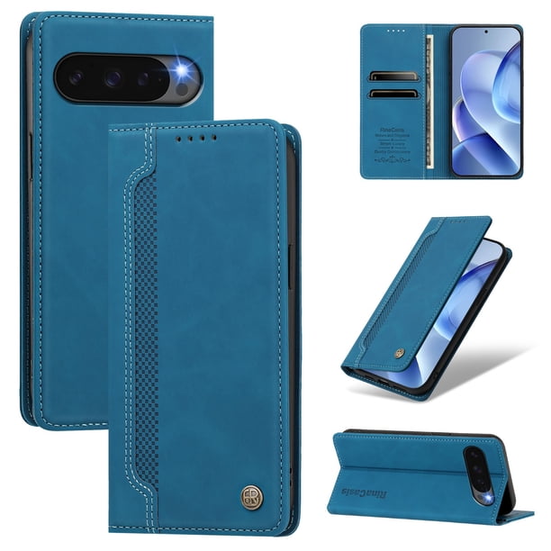Funda Billetera para Google Pixel 9 Pro 5G Imán y Resistente Azul
