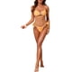 thumbnail image 2 of INSPIRE CHIC Bikini de Mujer con Escamas de Pescado y Concha, 2 Piezas, Tirantes Ajustables, Triángulo, Traje de Baño Pequeño Flor Amarillo-Rosa, 2 of 5