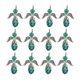 thumbnail image 4 of 12 Piezas Con Cuentas De Plata Tibetana Con Alas De ángel Colgantes Con Dijes Facetados Verde Oscuro, 4 of 5