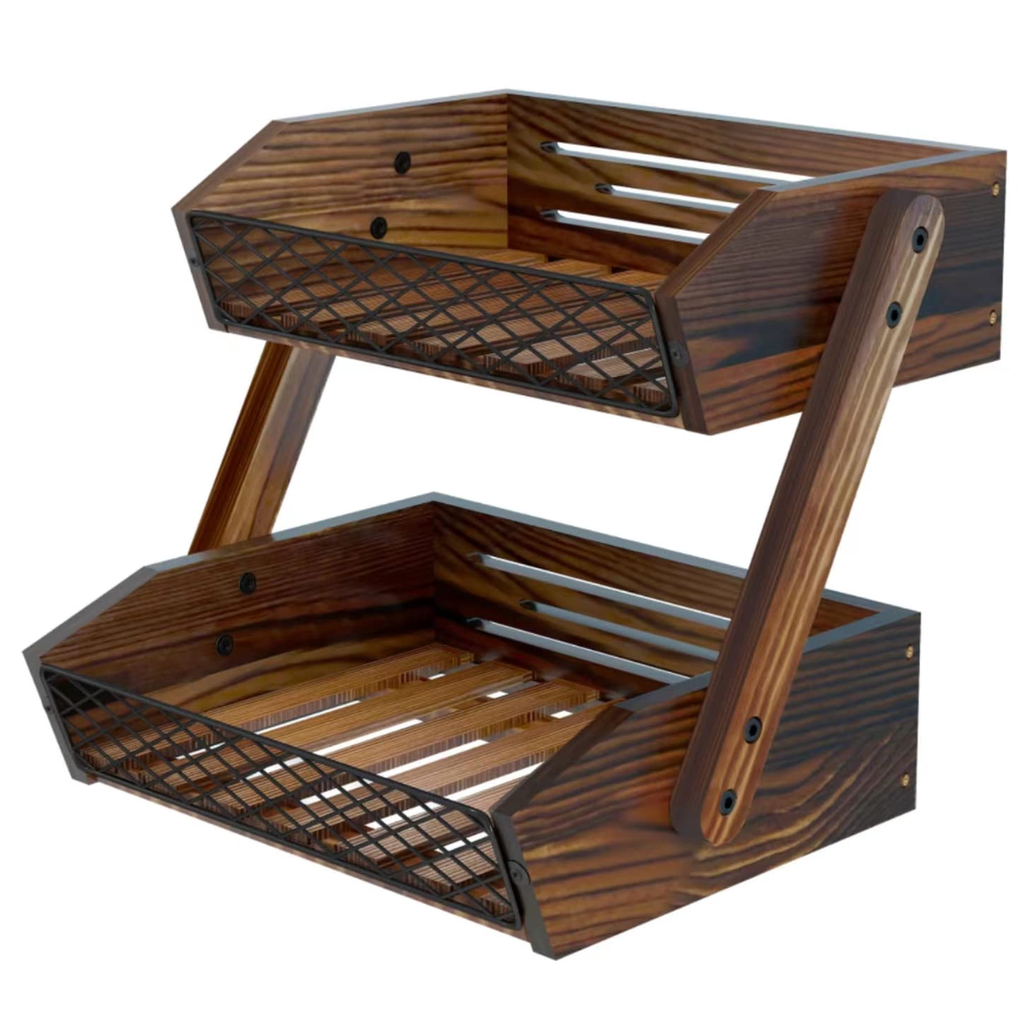 Fruit Basket Dorhors, Organizador De Cocina De 2 Niveles, Madera