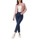 thumbnail image 2 of INSPIRE CHIC Chaqueta de Mezclilla Recortada de Manga Larga sin Cuello con Botones para Mujer Rosa Polvoriento S, 2 of 6