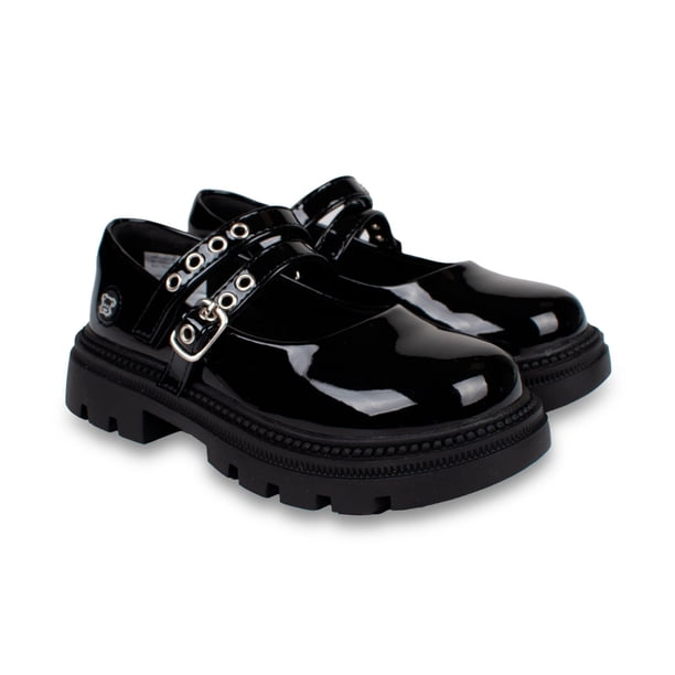 Ballerina Niña Charol con 2 Velcros Negro