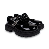 Pillin - Ballerina Niña Charol Con 2 Velcros Negro