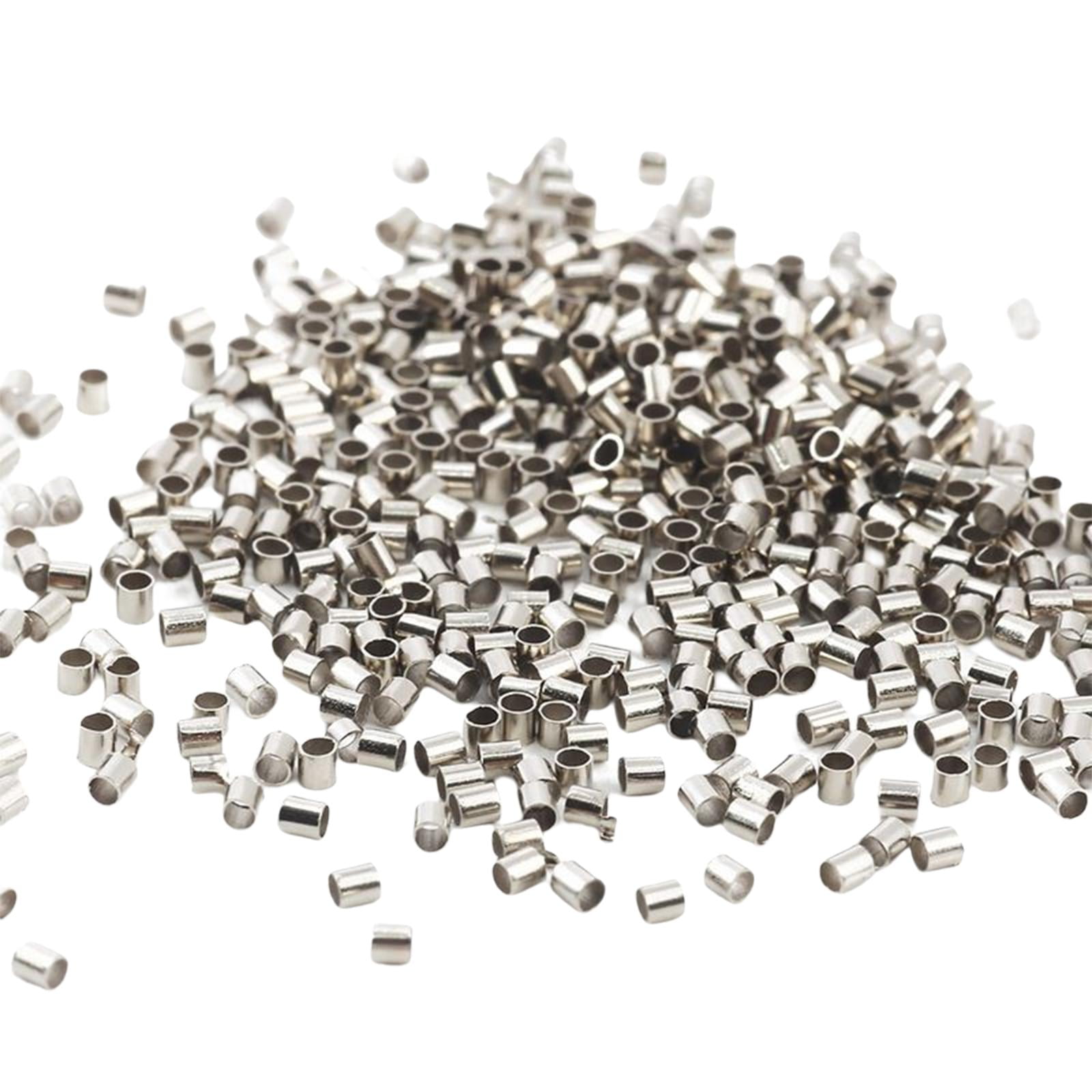 Bothyi - 500 Cuentas De Engarce De Tubo De Moda De 2 Mm Mini Para Hacer Joyas, Collar Con Colgante De Plata