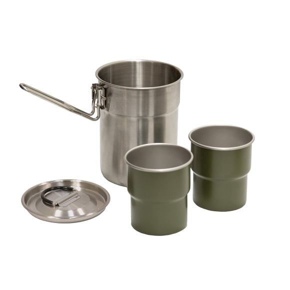 Set de cocina Stansport para 2 personas con olla de acero inoxidable, para 2 personas, con olla de 1