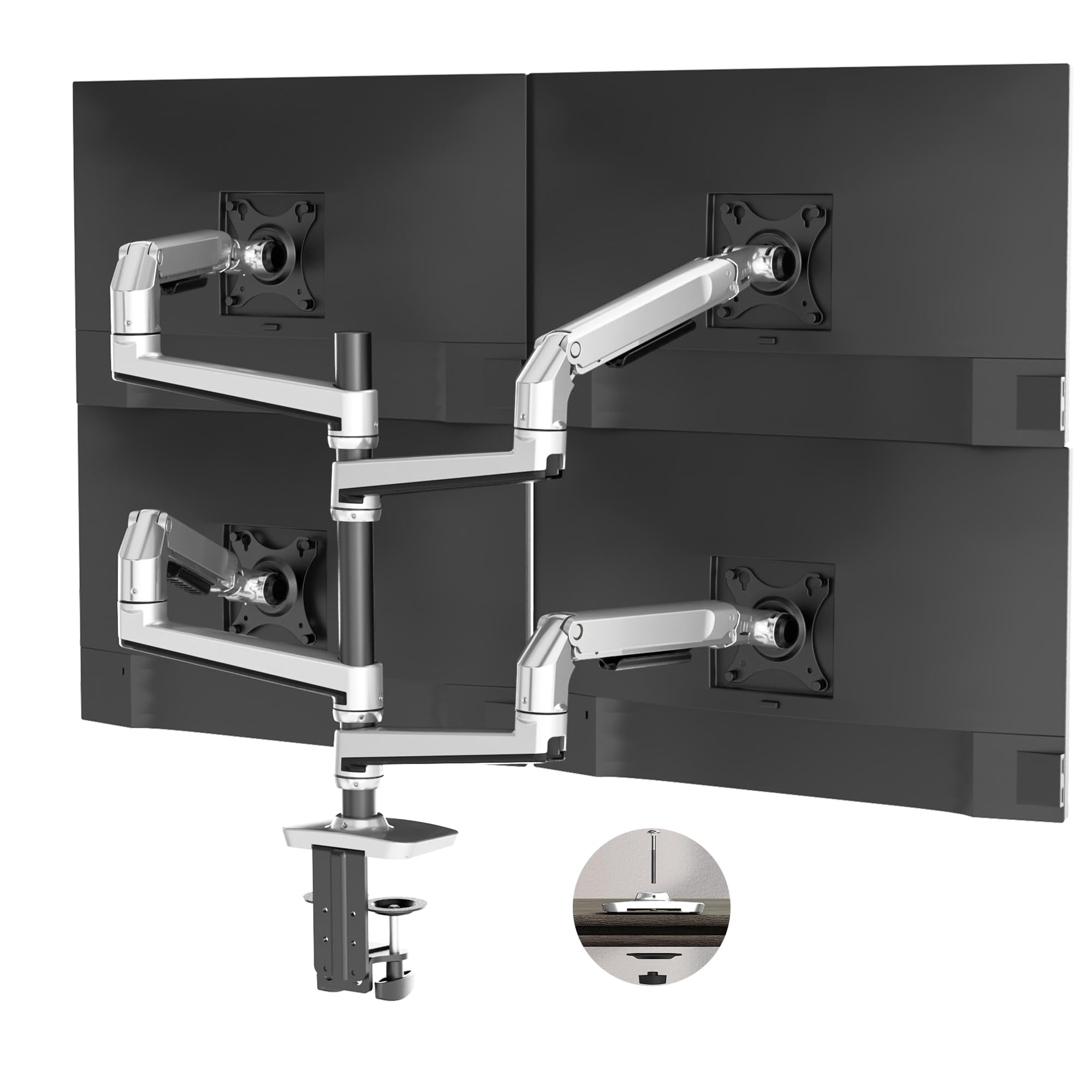 Soporte Para Cuatro Monitores Ergounion Con Capacidad Para Pantallas De 40 Pulgadas Y 11,3 Kg
