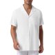 thumbnail image 1 of INSPIRE CHIC Camisas de Lino para Hombre Cuello Campamento Manga Corta Botón Abajo Camisas de Playa de Verano XL Blanco, 1 of 6