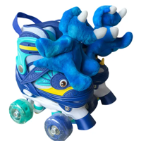 Todostore - Patines 4 Ruedas Luminosas Y Accesorios Dinopatin S Azul