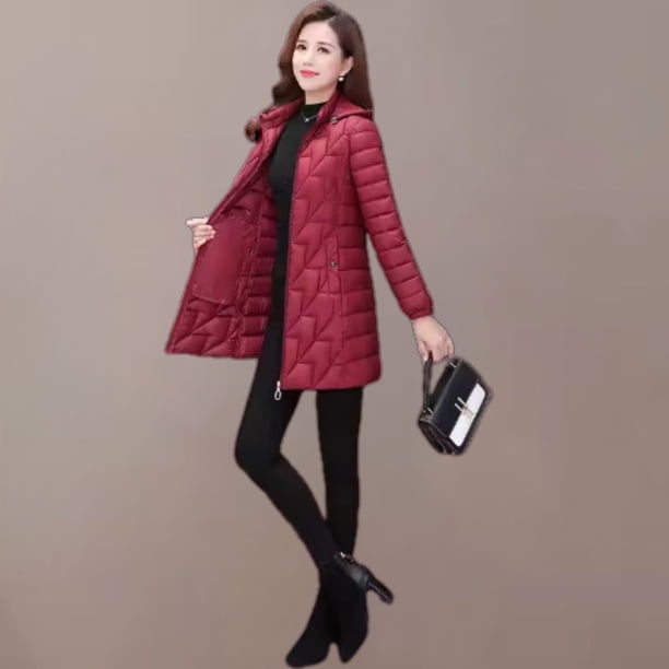 Chaqueta Mujer Parka Impermeable Premium Larga Gorro 2021
