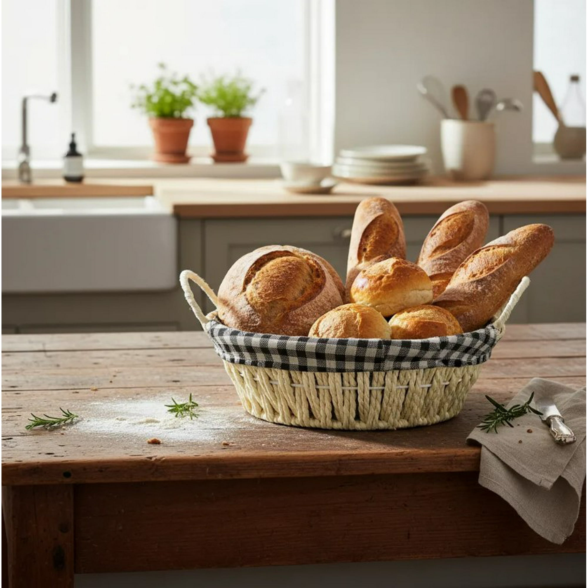 Decostilo - Cesta Tejida, Panera Redonda