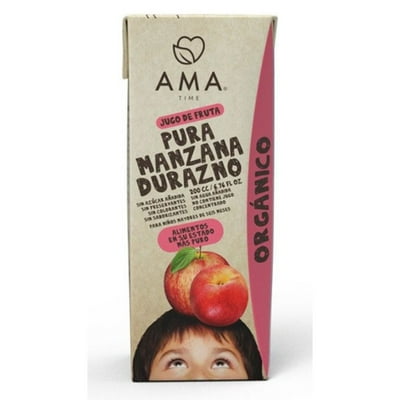 Jugo De Fruta Orgánico Manzana Durazno 200 Ml 200 Ml Ama