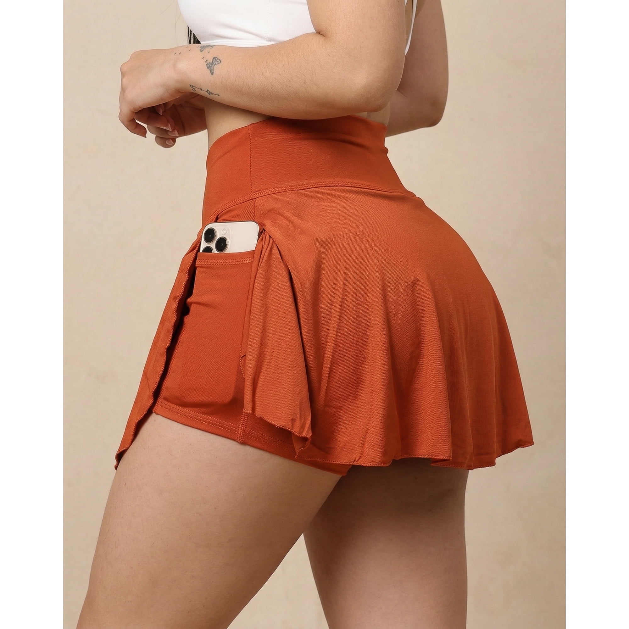 Flix Spa - Falda Short Deportiva Mujer Suplex Peruana Bolsillo Gym