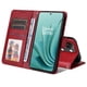 thumbnail image 3 of Funda Billetera para OnePlus Nord 3 con Porta Tarjetas y Soporte Ajustable Rojo, 3 of 5