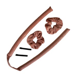 Ioensy - Varilla Para Rizar Sin Calor Clip De Herramienta Para Rizador De Felpa Para Cabello Seco Y Húmedo Chica Rosa