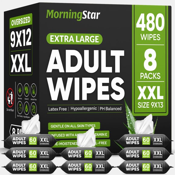 Toallitas para Adultos Morning Star XXL 23 x 30 cm, 480 uds