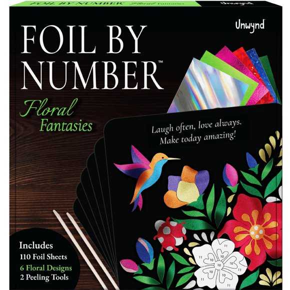 Kit de Arte y Manualidades Unwynd: Flores Foil por Número