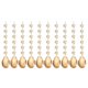 thumbnail image 1 of Uxcell Colgantes de Cristal en Forma de Lágrima para Candelabro, Paquete de 10, 165mm de Longitud, 38mm Prismas de Candelabro Partes Adornos Cuentas para Manualidades, Tono dorado galvanizado, 1 of 7