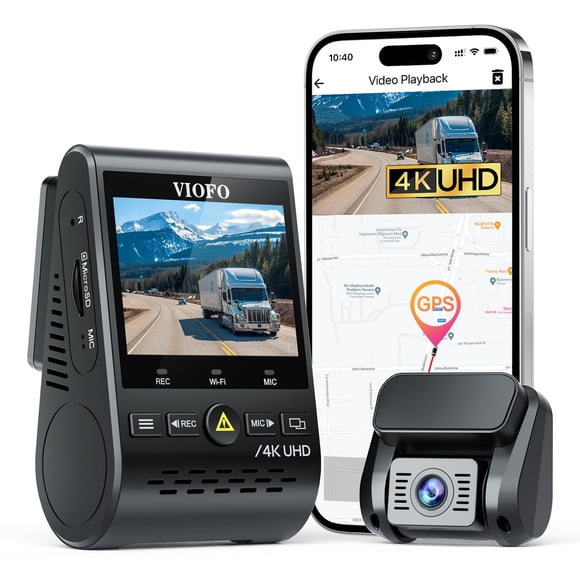 Cámara de salpicadero VIOFO A129 Pro Duo 4K Ultra HD frontal de 8 MP y trasera 1080P