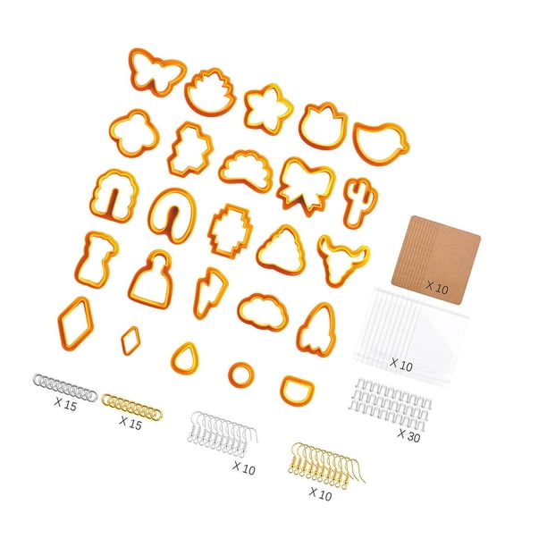 125x Cortador Para Pendientes De Arcilla Polimérica 25 Formas Pendientes De Arcilla Polimérica Naranja