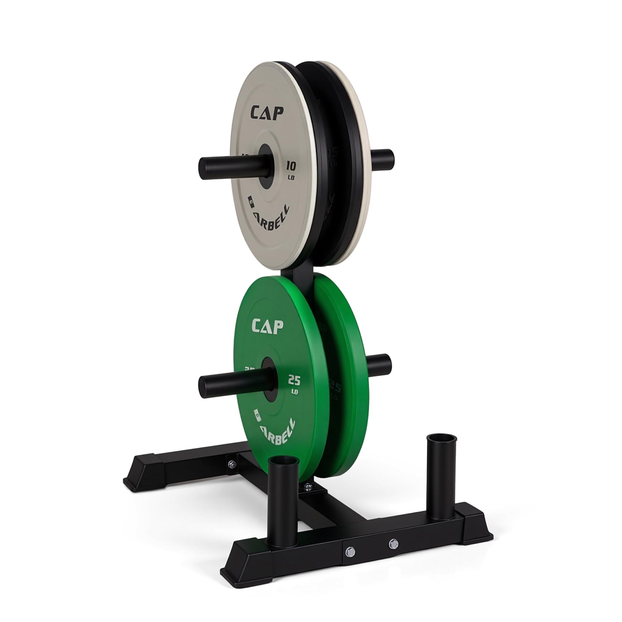 Juego De Discos De Peso Cap Barbell De 100 Lb Con Rack De Almacenamiento