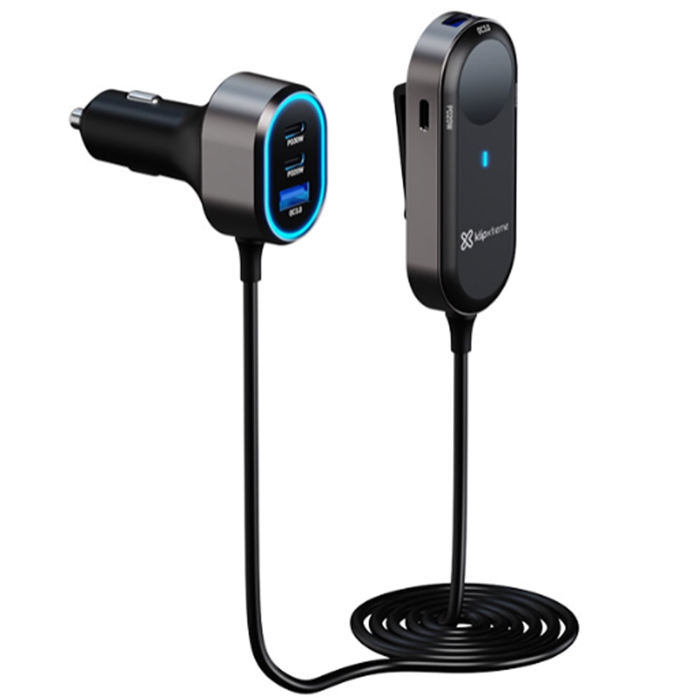Klipxtreme - Cargador De Auto Con Extensión Usb C 6 Puertos 100w