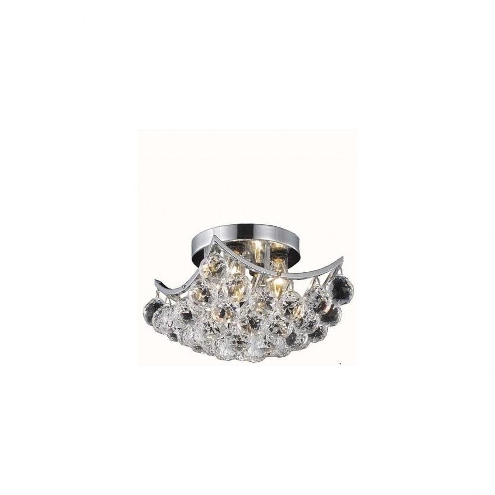 Lámpara De Techo Corona Elegante De 4 Luces En Cromo 25x20 Cm