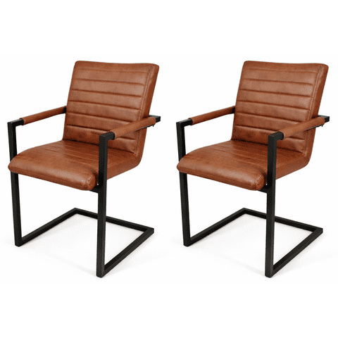 Moboi - Pack 2 Butacas O Sitiales Milano Oficina Salón Marron