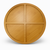 Genérico - Tabla Bandeja Para Picoteo De Madera Circular Con Divisiones