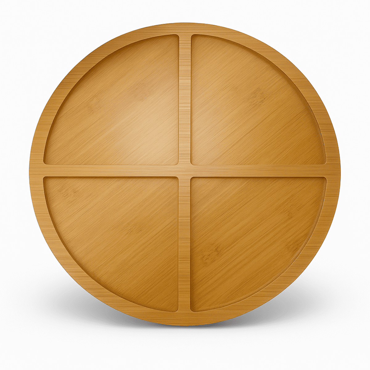 Genérico - Tabla Bandeja Para Picoteo De Madera Circular Con Divisiones