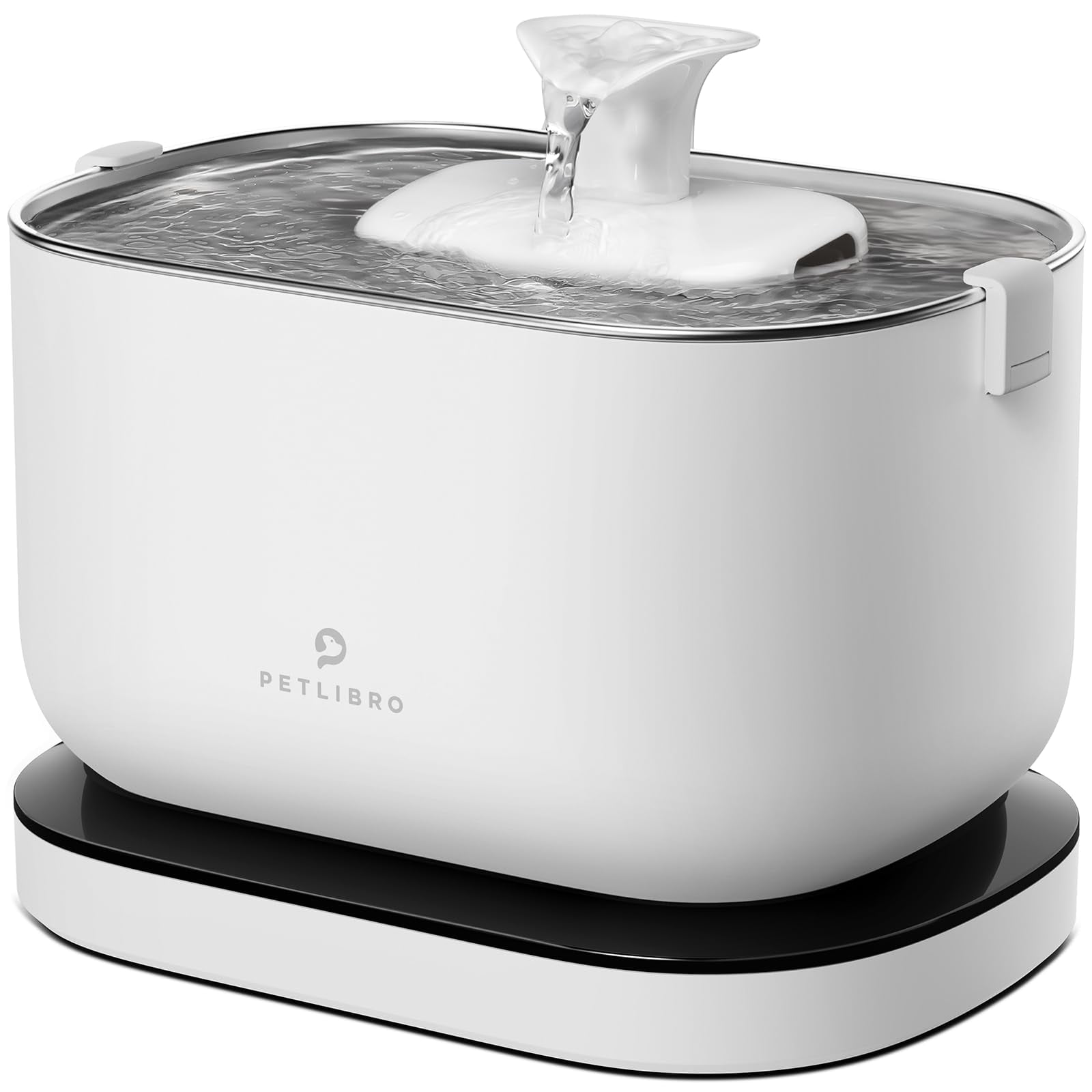 Fuente De Agua Para Gatos Petlibro Dockstream De 2,5 Litros Con Bandeja De Acero Inoxidable