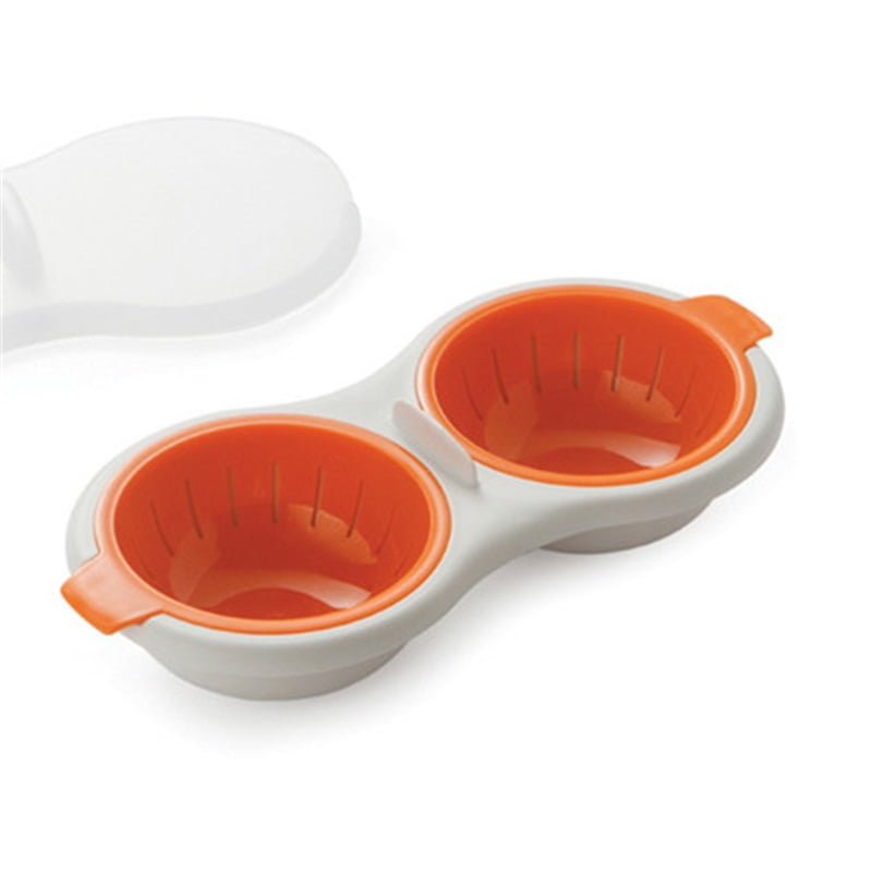 Xusx111 - Cazador Furtivo De Huevos De Microondas 2 Huevos, Caldera De Huevos De Doble Capa Para Microondas 2 Huevos De Cavidad Cazador Furtivo Vaporizador Molde De Taza De Huevos Hervidos Microondas