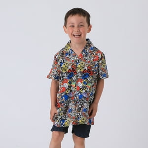 Guayabera Niño Azul Full Print Lets Roll Sonic