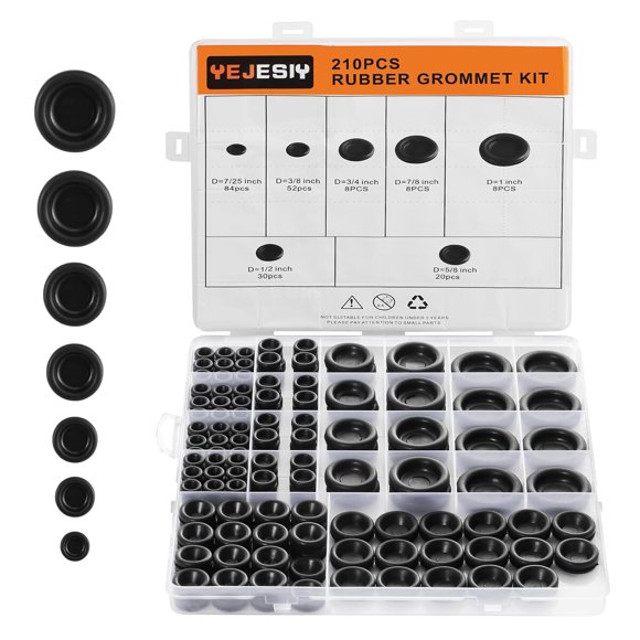 Kit de pasacables de goma, 210 piezas y 7 tamaños