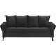 thumbnail image 2 of Sofa Lua 3 Cuerpos Más 2 Poltronas Felpa Negro, 2 of 5