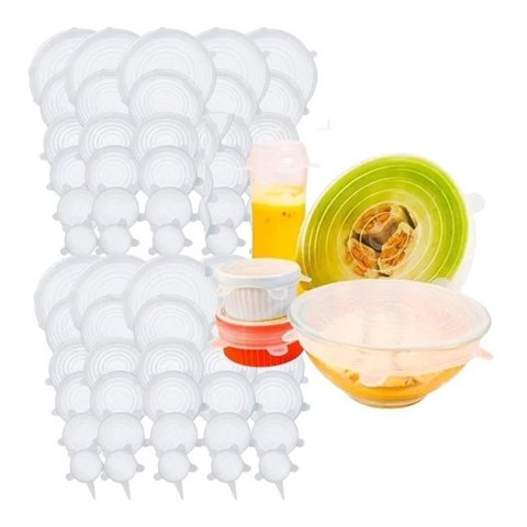 Genérico - 10 * Set 6 Tapas Silicona Extensible Anti Escurrimientos