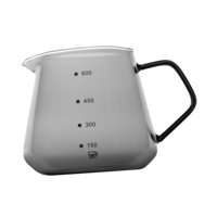Magideal - Taza De Espresso Con Vertedor, Reutilizable, Para Té Con Asa, Para Café, Leche, Espumador, Taza Medidora De Vidrio Para Beber En Casa O Cafetería Negro